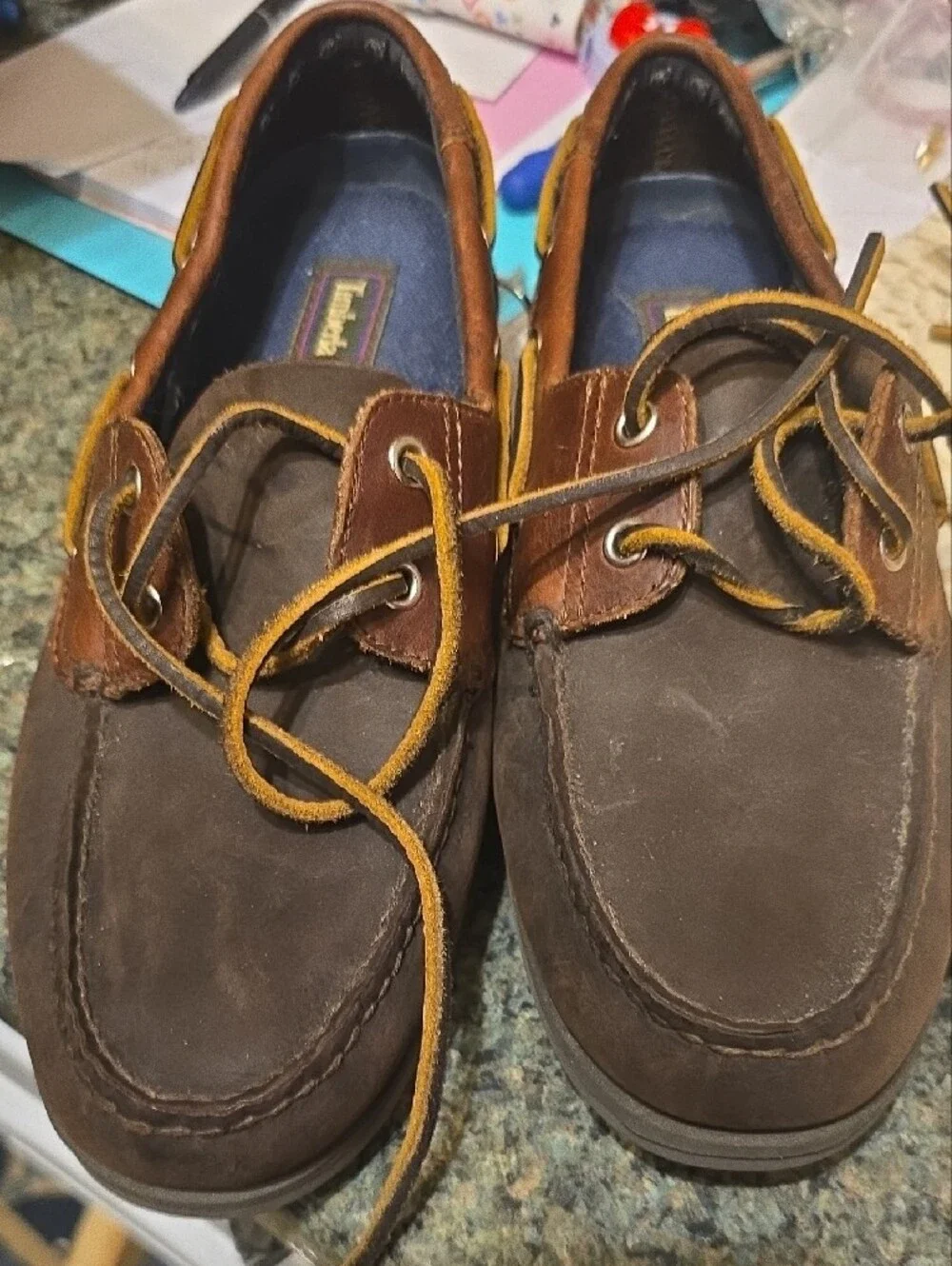 Timberland 9.5 9 1/2 Men's Dark Brown Leather Boat Shoes